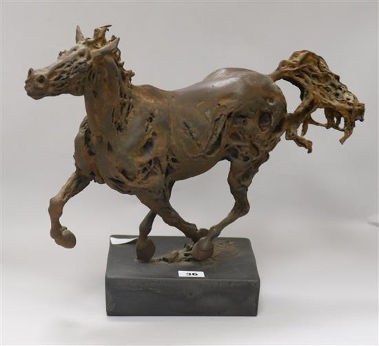 A resin horse sculpture